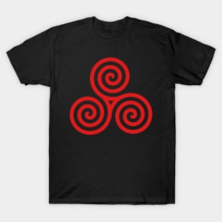 Red Triple Spiral T-Shirt